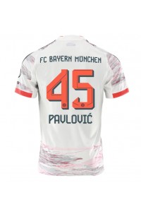 Bayern Munich Aleksandar Pavlovic #45 Jalkapallovaatteet Vieraspaita 2025-26 Lyhythihainen